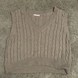 brown sweater vest